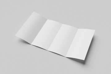 Blank 4-fold leaflet brochure for mockup