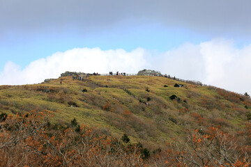 높은 산의 가을 풍경