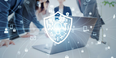 Meeting business people and security concept