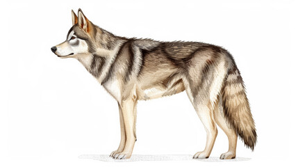 Obraz premium watercolor illustration of a husky isolated on a white background 