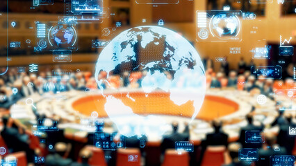 Parliament and statistical data concept.