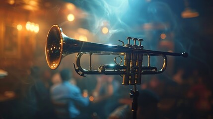 A Close up of a Trumpet With Smoke Coming Out of the Mouth of the Instrument - Generative AI