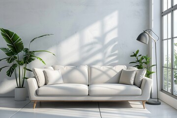 Modern scandinavian interior room created with Generative AI