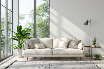 Modern scandinavian interior room created with Generative AI