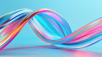 Dynamic ribbons and swirling forms in a colorful 3D space, 3D background abstract, energetic flow