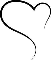 One continuous drawing of heart and color shape love sign. Thin flourish and romantic symbols in...