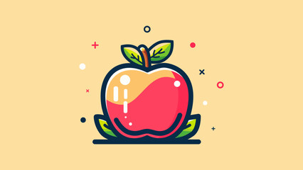 Stylish Flat Design Apple Fruit Illustration. Discover the charm of simplicity with this stylish flat design apple fruit illustration. Perfect for modern, clean-themed projects and designs