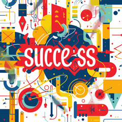 Futuristic background with the word "Success" in the center