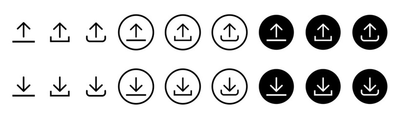 Download and upload icon. Download icon files. Software download icon . Web icon set . Icons collection. Vector illustration.