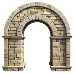 Fototapeta premium Stone arch gate isolated on transparent background