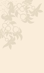 Floral abstract elements. Botanical composition. Modern fashionable minimalistic style premade background in pastel, vintage colors. Floral poster, invitation.