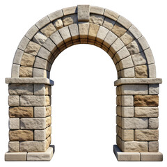 Stone arch gate isolated on transparent background