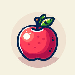 Simple Flat Style Apple Fruit Illustration. Enhance your visuals with this simple flat style apple fruit illustration. Perfect for clean, modern designs, it adds a touch of freshness and simplicity