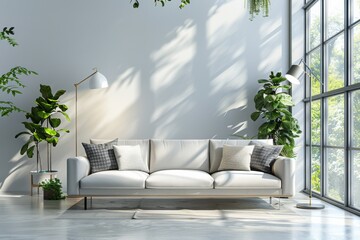 Modern scandinavian interior room created with Generative AI