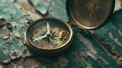 Vintage 3D Illustration of a Broken Compass with Needle Pointing Wrong Direction Symbolizing Misleading Information Spread by Scammers and Deceptive Practices