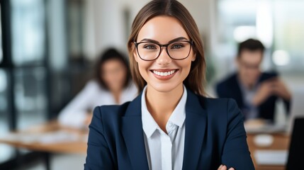 Portrait of a young and happy smiling business Woman 
