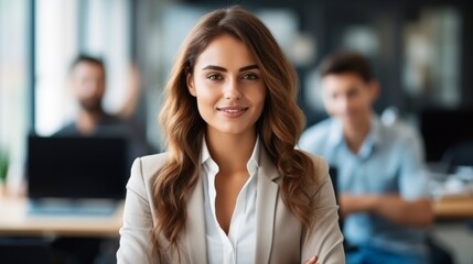 Portrait of a young and happy smiling business Woman 