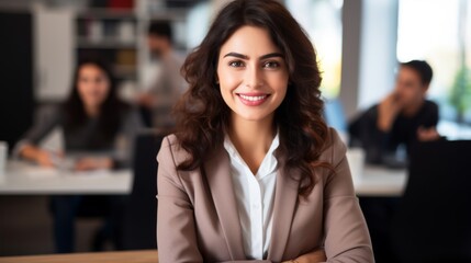 Portrait of a young and happy smiling business Woman 