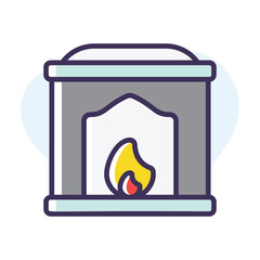 Fireplace vector icon