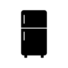 Refrigerator vector icon, black color icon design.