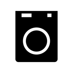 Washing machine vector icon, black color icon design.