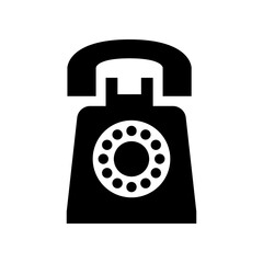 Old school phone vector icon, black icon design.