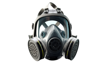 A Protective Respirator Mask Isolated on a White Background on a Clear PNG or White Background.
