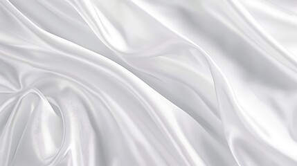 Fototapeta premium pure white satin cloth with crease waves silky drape