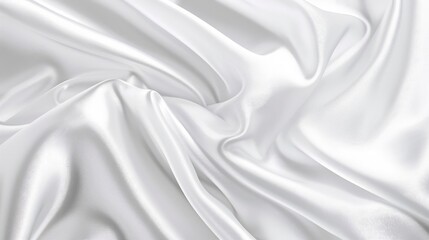 Obraz premium pure white satin cloth with crease waves silky drape