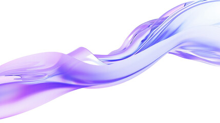 Elegant blue and purple wave liquid art isolated on transparent background