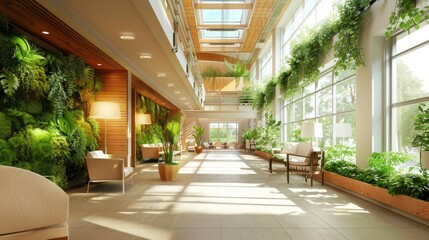 Retirement Home or Nursing Home Interior With Green Environment