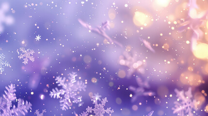 Raindrops on window with winter night sky and snowflakes