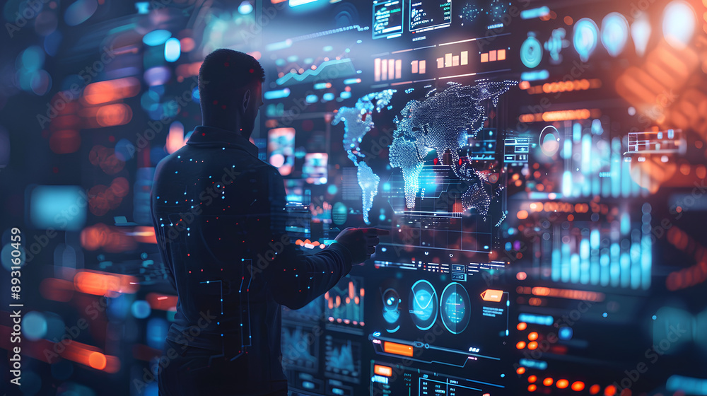 Poster digital transformation roadmap with key milestones and objectives, highlighting the process of integ