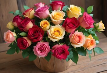 bouquet of assorted roses