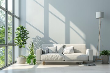 Modern scandinavian interior room created with Generative AI