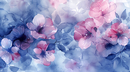 Obraz premium background floral watercolor wallpaper texture 
