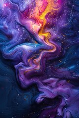 Obraz premium Holographic iridescent fluid texture background.