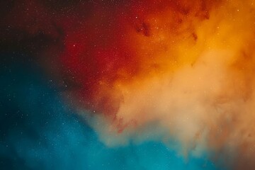 Red, Orange and Blue galaxy background with stars and nebulae. Abstract space wallpaper design for print on demand products and digital art backgrounds. , high resolution photography, professional col