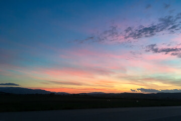 sunset over the mountains