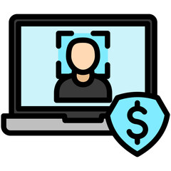 Biometric lineal multi color icon, related to financial technology theme. use for UI or UX kit, app and web development.