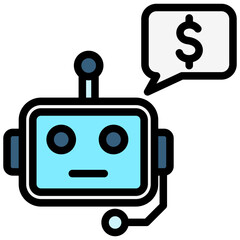 Chatbot lineal multi color icon, related to financial technology theme. use for UI or UX kit, app and web development.