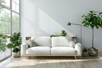 Modern scandinavian interior room created with Generative AI