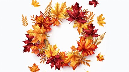 Autumn Leaves Wreath - A Decorative Circle of Fall Colors