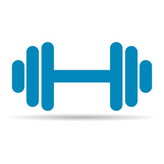 Fitness weight shadow icon, dumbbell design web button vector illustration