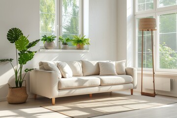 Modern scandinavian interior room created with Generative AI