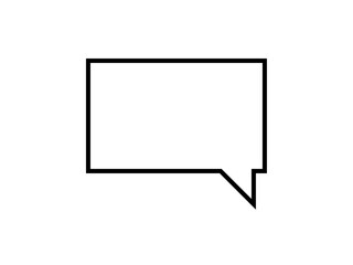 ミニマルな長方形吹き出しB：カクカク下右黒線