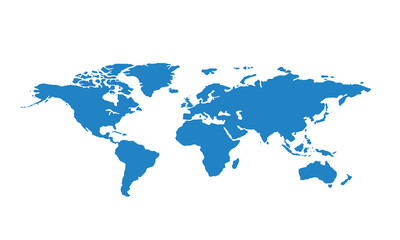 Obraz premium World map with modern color,isolated on white background for website layouts,background,education, precise,customizable,Travel worldwide,map silhouette backdrop,earth geography, political,reports