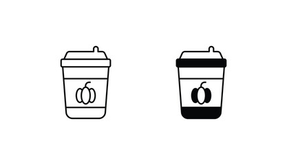 Pumpkin Latte icon design with white background stock illustration