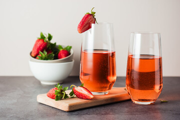 Strawberry sparkling wine.