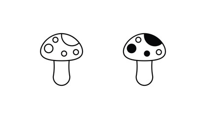 Mushroom icon design with white background stock illustration